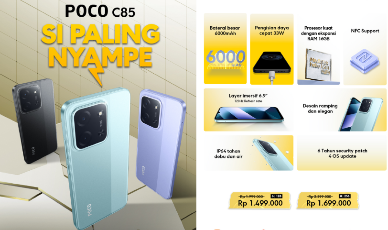 POCO C85 Meluncur Di Indonesia