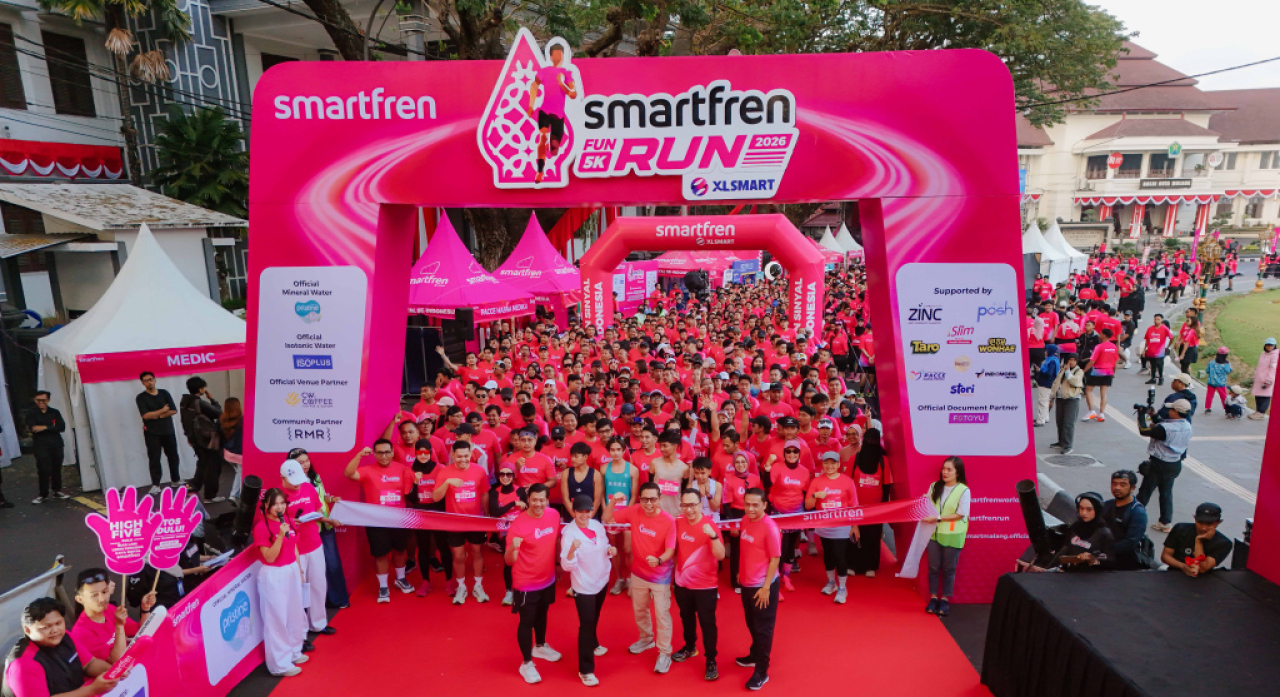 SMARTFREN RUN Malang 2026 digelar di Balai Kota Malang, Minggu (23/8/2026), dengan kategori 5K Fun Run.